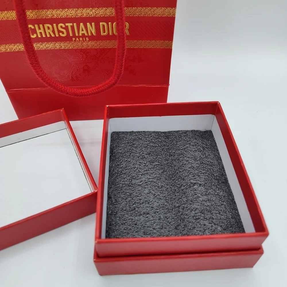 Dior Red Gift Box & Rope Bag Set | Gold Logo Special Edition Packaging LIKE NEW